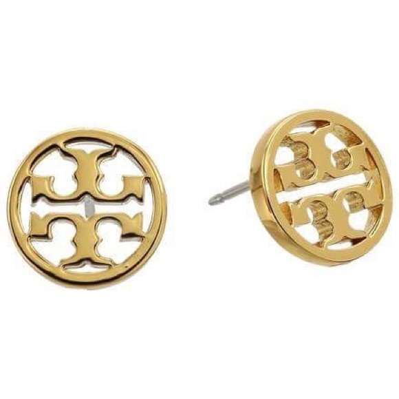 Tory Burch gold circle logo earrings - Picture 2 of 2